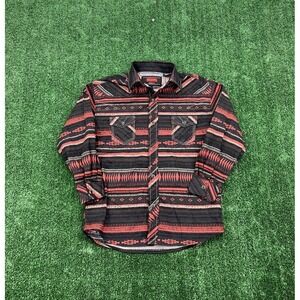 Rock & Roll Denim Boys Western Snaps Southwestern Tribal Shirt Long Sleeve sz M